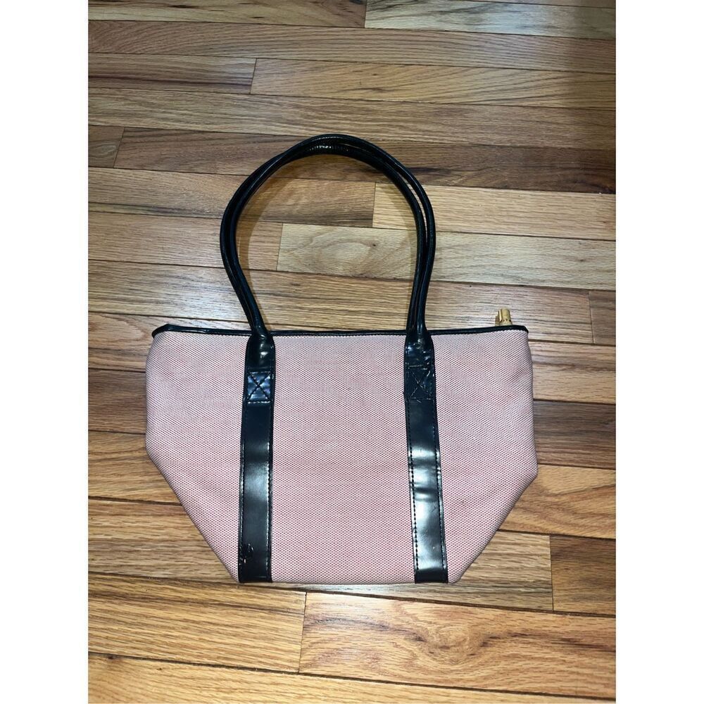 Vintage Tommy Bahama Small Shoulder Tote Bag Red Woven Zip Closure